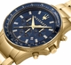 Maserati R8873640008 Sfida Men's Chronograph Blue Dial Gold Steel Watch