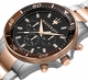 Maserati R8873640009 Sfida Men's Chronograph Black Dial Two-Tone Steel Watch