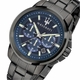 Maserati Successo R8873621005 Men's Chronograph Watch Blue Dial Black Bracelet