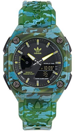 Men's Adidas Street Solar Powered Green Plastic Strap 39mm Watch AOST22557 Men's Adidas Street Solar Powered Green Plastic Strap 39mm Watch AOST22557