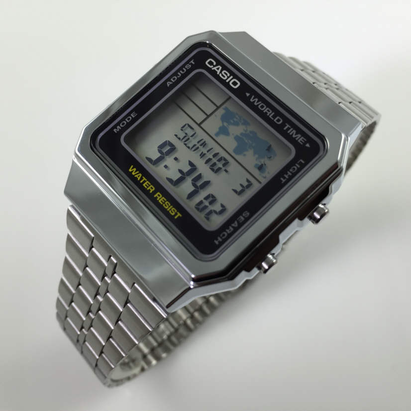 Men's Casio World Time Stainless Steel Watch A500WA-1