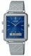 Men's Casio Ana-Digi Stainless Steel Mesh Band, Adjustable Clasp Band Watch MTPB205M MTP-B205M-2E