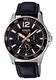 Men's Casio Black Dial Genuine Leather Band Watch MTD330L MTD-330L-1A3