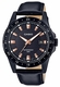 Men's Casio Black Dial Genuine Leather Band Watch MTP1290BL MTP-1290BL-1A2