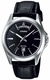 Men's Casio Black Dial Genuine Leather Band Watch MTP1370L MTP-1370L-1AV