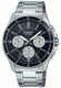 Men's Casio Black Dial Stainless Steel Band, One-touch 3-fold Clasp Band Watch MTP1374D MTP-1374D-1A3