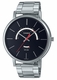 Men's Casio Black Dial Stainless Steel Band One-touch 3-fold Clasp Band Watch MTPB105D MTP-B105D-1A