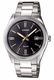 Men's Casio Black Dial Stainless Steel Band, Triple-fold Clasp Band Watch MTP1302D MTP-1302D-1A2V