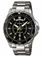 Men's Casio Black with yellow Dial Stainless steel bracelet Band Watch MTD1076D MTD-1076D-1A9