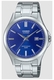 Men's Casio Blue Dial Sapphire Crystal Stainless Steel Band, One-touch 3-fold Clasp Band Watch MTS115D MTS-115D-2A1