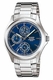 Men's Casio Blue Dial Stainless Steel Band Watch MTP1246D MTP-1246D-2AV