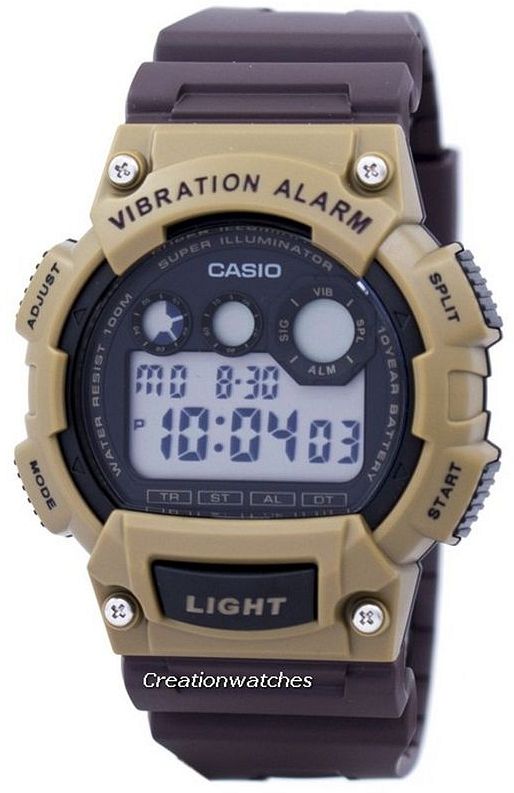 Men's Casio Digital Vibration Alert Black Resin Watch W735H5AV