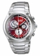 Men's Casio Edifice Red Dial Chronograph Stainless steel Band Watch EF507D EF-507D-4A