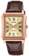 Men's Casio Gold Dial Genuine Leather Band Watch MTPB190RGL MTP-B190RGL-9B
