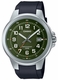Men's Casio Green Dial Resin Band Watch MTPE190 MTP-E190-3BV