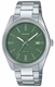 Men's Casio Green Dial Stainless Steel Band Watch MTP1302DA MTP-1302DA-3A