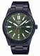 Men's Casio Green Dial Stainless Steel Band Watch MTPVD02B MTP-VD02B-3E
