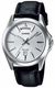 Men's Casio Silver Dial Genuine Leather Band Watch MTP1370L MTP-1370L-7AV
