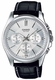 Men's Casio Silver Dial Genuine Leather Band Watch MTP1375L MTP-1375L-7AV