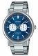 Men's Casio Stainless Steel Band, One-touch 3-fold Clasp Band Watch MTPE335D MTP-E335D-2E1