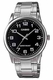Men's Casio Stainless Steel Band, Triple-fold Clasp Band Watch MTPV001D MTP-V001D-1B
