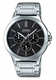 Men's Casio Stainless Steel Band, Triple-fold Clasp Band Watch MTPV300D MTP-V300D-1A