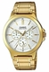 Men's Casio Stainless Steel Band, Triple-fold Clasp Band Watch MTPV300G MTP-V300G-7A