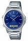 Men's Casio Stainless Steel Band, Triple-fold Clasp Band Watch MTPVC01D MTP-VC01D-2E