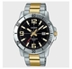 Men's Casio Stainless Steel Band, Triple-fold Clasp Band Watch MTPVD01SG MTP-VD01SG-1B