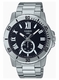 Men's Casio Stainless Steel Band, Triple-fold Clasp Band Watch MTPVD200D MTP-VD200D-1B