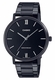 Men's Casio Stainless Steel Band, Triple-fold Clasp Band Watch MTPVT01B MTP-VT01B-1B