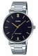 Men's Casio Stainless Steel Band, Triple-fold Clasp Band Watch MTPVT01D MTP-VT01D-1B