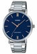 Men's Casio Stainless Steel Band, Triple-fold Clasp Band Watch MTPVT01D MTP-VT01D-2B