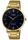 Men's Casio Stainless Steel Band, Triple-fold Clasp Band Watch MTPVT01G MTP-VT01G-1B