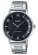 Men's Casio Stainless Steel Band, Triple-fold Clasp Band Watch MTPVT03D MTP-VT03D-1B