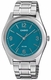 Men's Casio Teal Blue Dial Stainless Steel Band Watch MTPB210D MTP-B210D-2A1