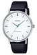 Men's Casio White Dial Leather Band Watch MTPVT04L MTP-VT04L-7E
