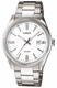 Men's Casio White Dial Stainless Steel Band, Triple-fold Clasp Band Watch MTP1302D MTP-1302D-7A1V