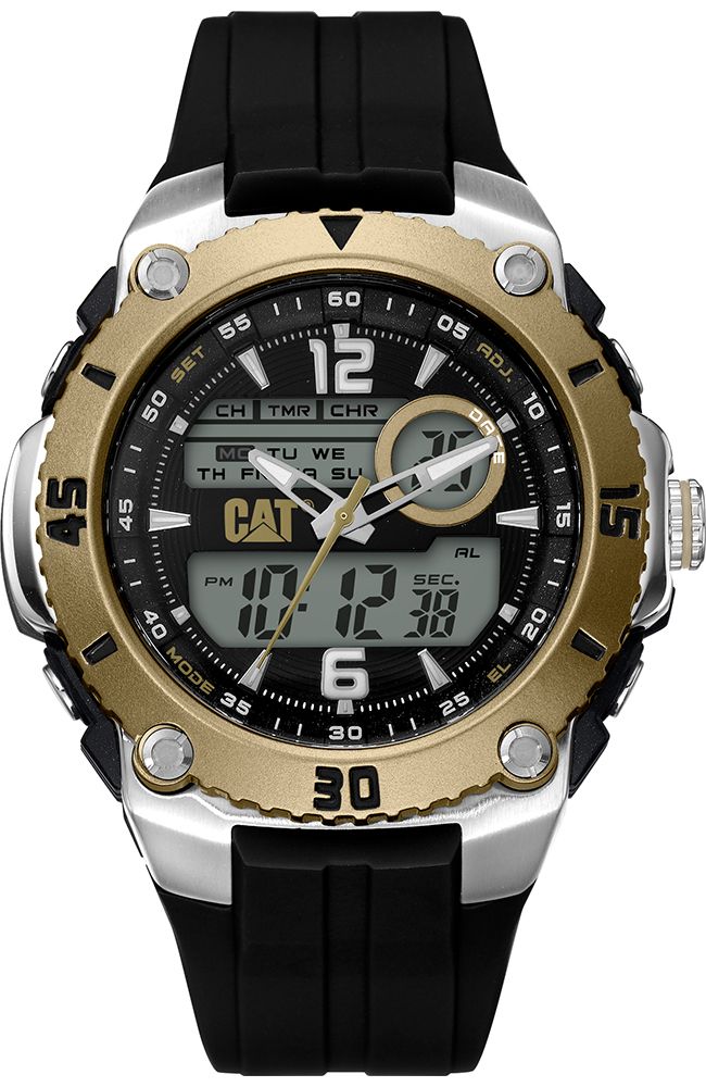 Men's CAT Caterpillar Sportica Gold Analog Digital Dial Watch ME14521134