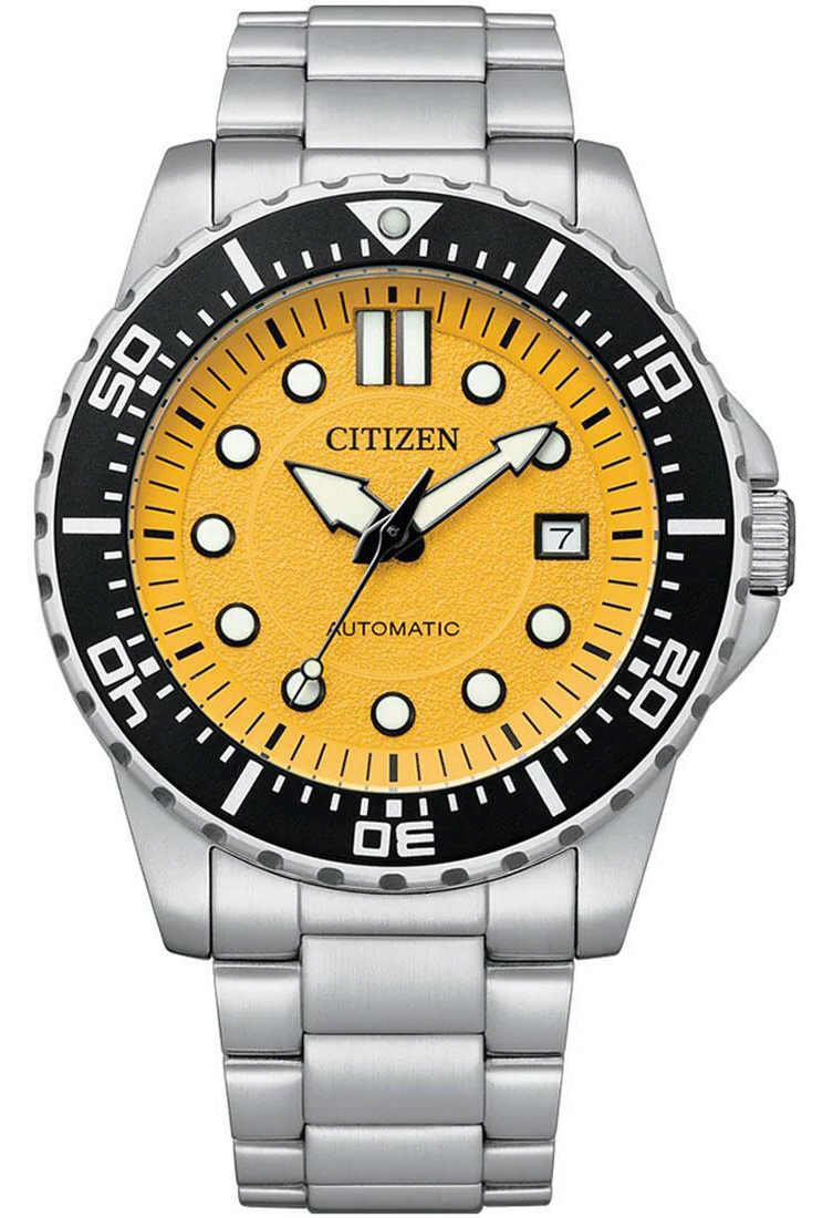 Men's Citizen Automatic Diver's Style Yellow Dial Sports Watch NH839151X
