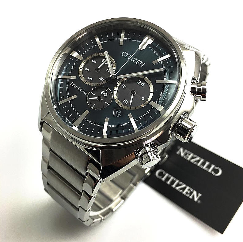 Men's Citizen Eco-Drive Blue Dial Solar Powered Chronograph Watch