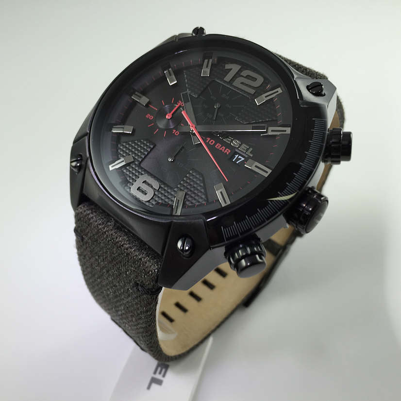 Men's Diesel Overflow Black Chronograph Watch DZ4373