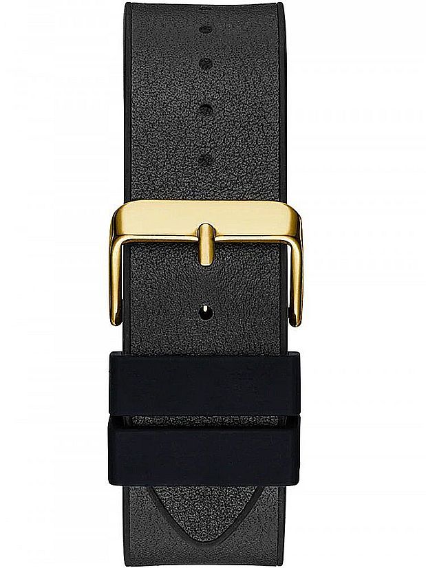 Men's Guess Legend Gold Tone Case Leather Strap Watch GW0500G1