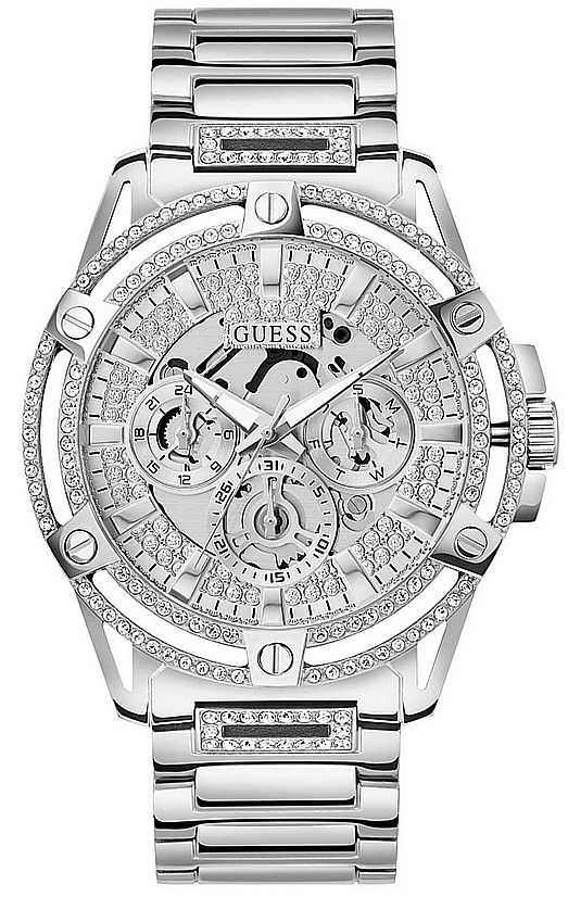 Men's Guess Steel Multifunction Crystallized DayDate Watch GW0497G1