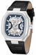 Men's Kenneth Cole Atlantic Blue Dial Automatic Leather Band Watch KCWGX0099305