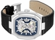 Men's Kenneth Cole Atlantic Blue Dial Automatic Leather Band Watch KCWGX0099305