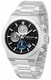 Men's Kenneth Cole Glenville Black Dial Steel Band Watch KCWGI0100001