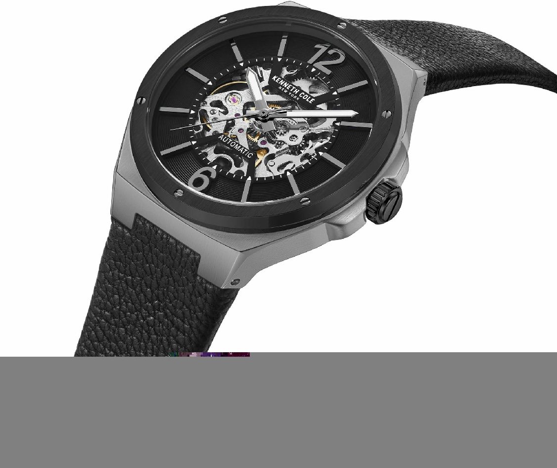 Men's Cole Leather Strap Automatic Skeleton Watch KCWGE2220702