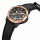 Men's Kenneth Cole Leather Strap Automatic Skeleton Watch KCWGR2232902