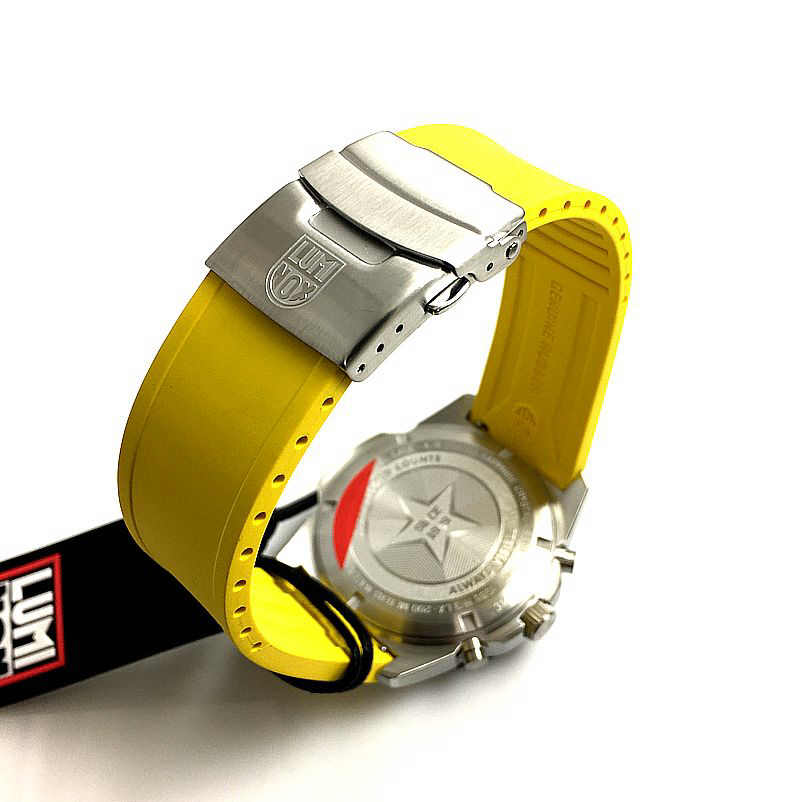 Men's Luminox Pacific Diver Chronograph Yellow Strap Swiss Watch 3145